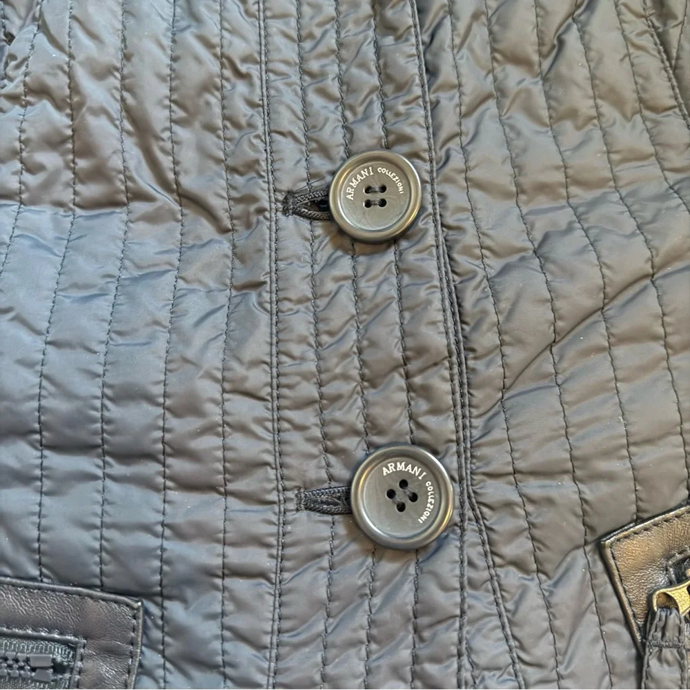Armani Callezioni Navy Blazer Style Quilted Jacket Womens Size 4 - Picture 10 of 12